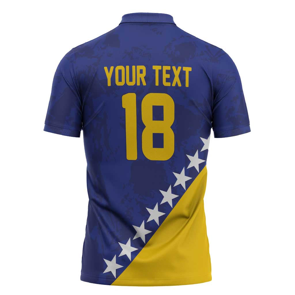 Custom Bosnia and Herzegovina Football Zipper Polo Shirt Go Champion Sporty Style - Wonder Print Shop
