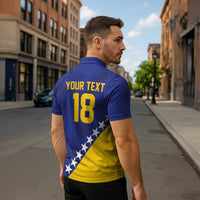 Custom Bosnia and Herzegovina Football Zipper Polo Shirt Go Champion Sporty Style - Wonder Print Shop