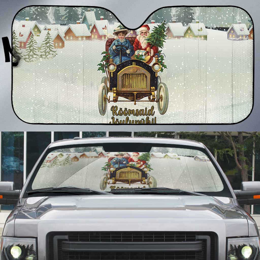 Estonia Christmas Auto Sun Shade Roomsaid Joulupuhi - Wonder Print Shop