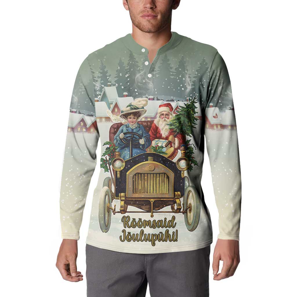 Estonia Christmas Button Sweatshirt Roomsaid Joulupuhi - Wonder Print Shop