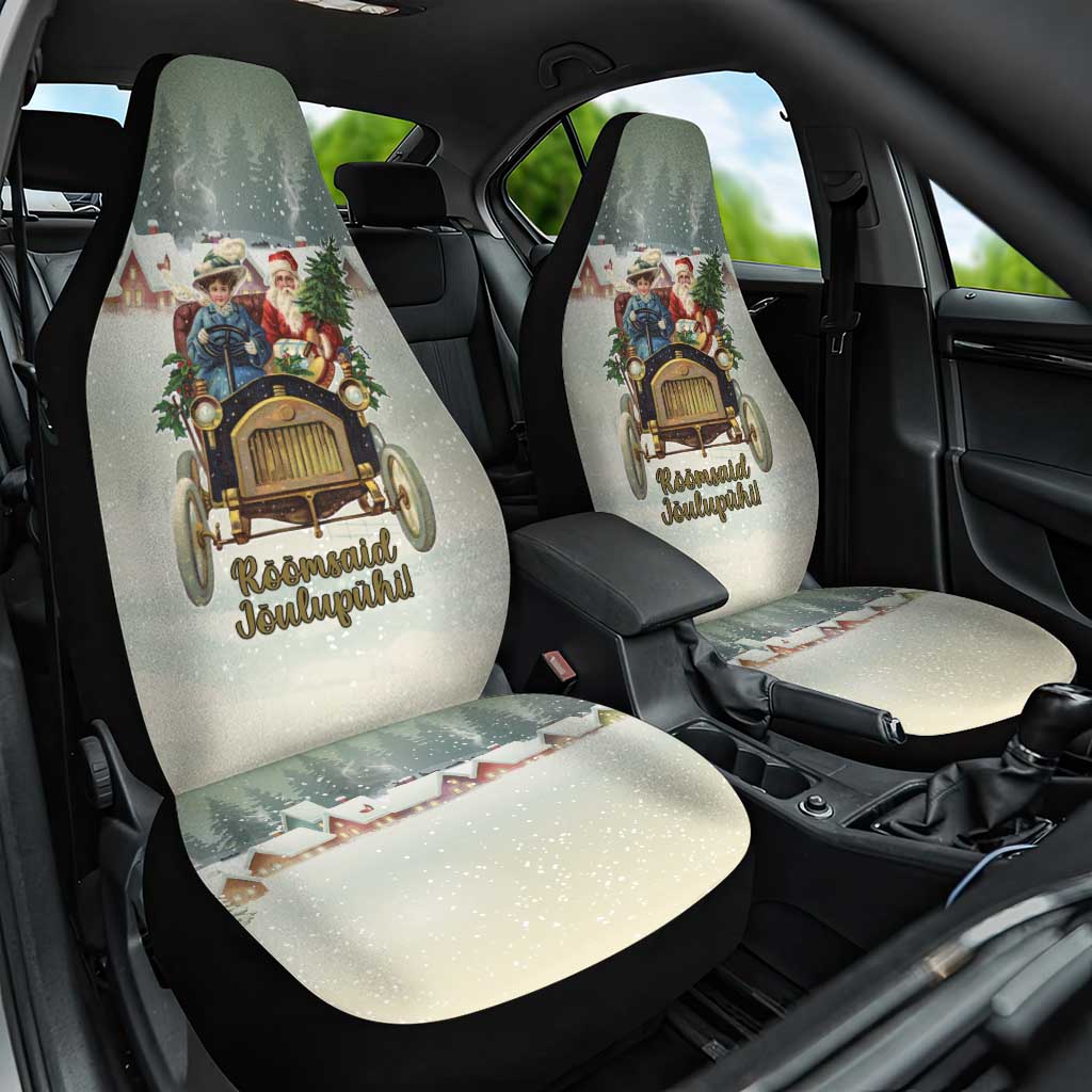 Estonia Christmas Car Seat Cover Roomsaid Joulupuhi - Wonder Print Shop