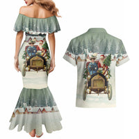 Estonia Christmas Couples Matching Mermaid Dress and Hawaiian Shirt Roomsaid Joulupuhi - Wonder Print Shop