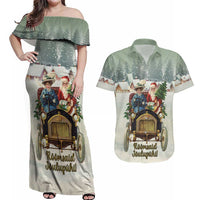 Estonia Christmas Couples Matching Off Shoulder Maxi Dress and Hawaiian Shirt Roomsaid Joulupuhi - Wonder Print Shop