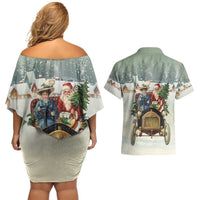 Estonia Christmas Couples Matching Off Shoulder Short Dress and Hawaiian Shirt Roomsaid Joulupuhi - Wonder Print Shop