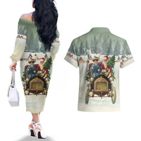 Estonia Christmas Couples Matching Off The Shoulder Long Sleeve Dress and Hawaiian Shirt Roomsaid Joulupuhi - Wonder Print Shop