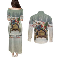 Estonia Christmas Couples Matching Puletasi and Long Sleeve Button Shirt Roomsaid Joulupuhi - Wonder Print Shop