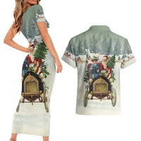 Estonia Christmas Couples Matching Short Sleeve Bodycon Dress and Hawaiian Shirt Roomsaid Joulupuhi - Wonder Print Shop