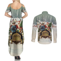 Estonia Christmas Couples Matching Summer Maxi Dress and Long Sleeve Button Shirt Roomsaid Joulupuhi - Wonder Print Shop