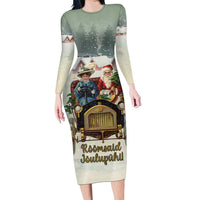 Estonia Christmas Family Matching Long Sleeve Bodycon Dress and Hawaiian Shirt Roomsaid Joulupuhi - Wonder Print Shop