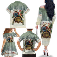 Estonia Christmas Family Matching Off The Shoulder Long Sleeve Dress and Hawaiian Shirt Roomsaid Joulupuhi - Wonder Print Shop