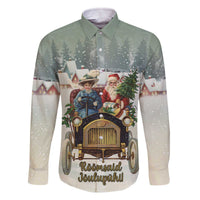 Estonia Christmas Family Matching Off The Shoulder Long Sleeve Dress and Hawaiian Shirt Roomsaid Joulupuhi - Wonder Print Shop