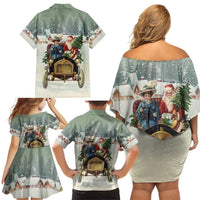Estonia Christmas Family Matching Off Shoulder Short Dress and Hawaiian Shirt Roomsaid Joulupuhi - Wonder Print Shop