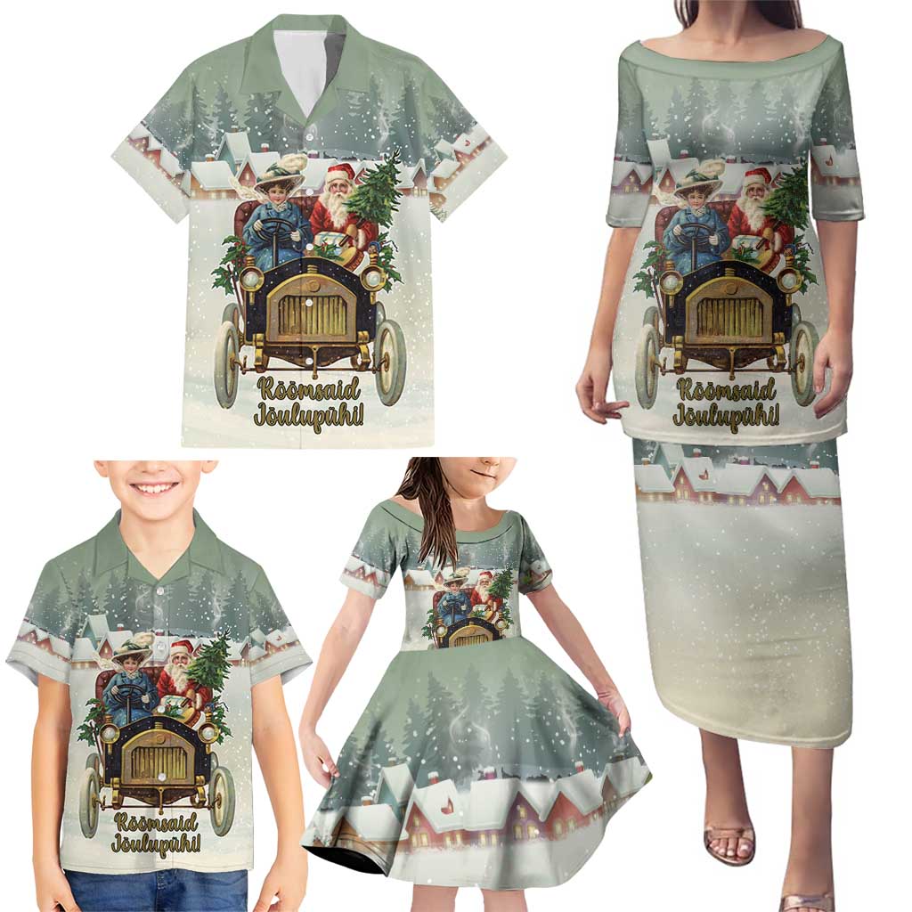 Estonia Christmas Family Matching Puletasi and Hawaiian Shirt Roomsaid Joulupuhi - Wonder Print Shop