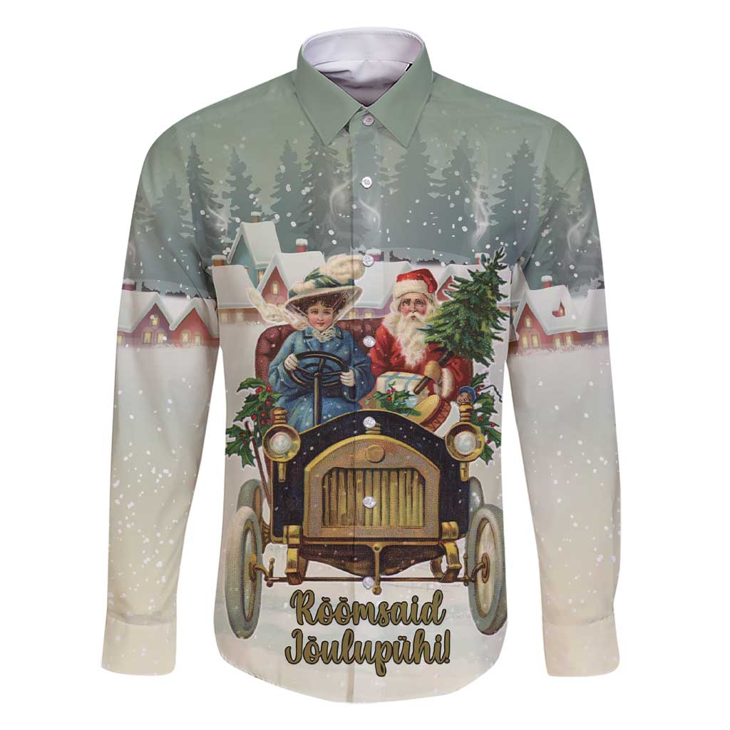 Estonia Christmas Family Matching Short Sleeve Bodycon Dress and Hawaiian Shirt Roomsaid Joulupuhi - Wonder Print Shop