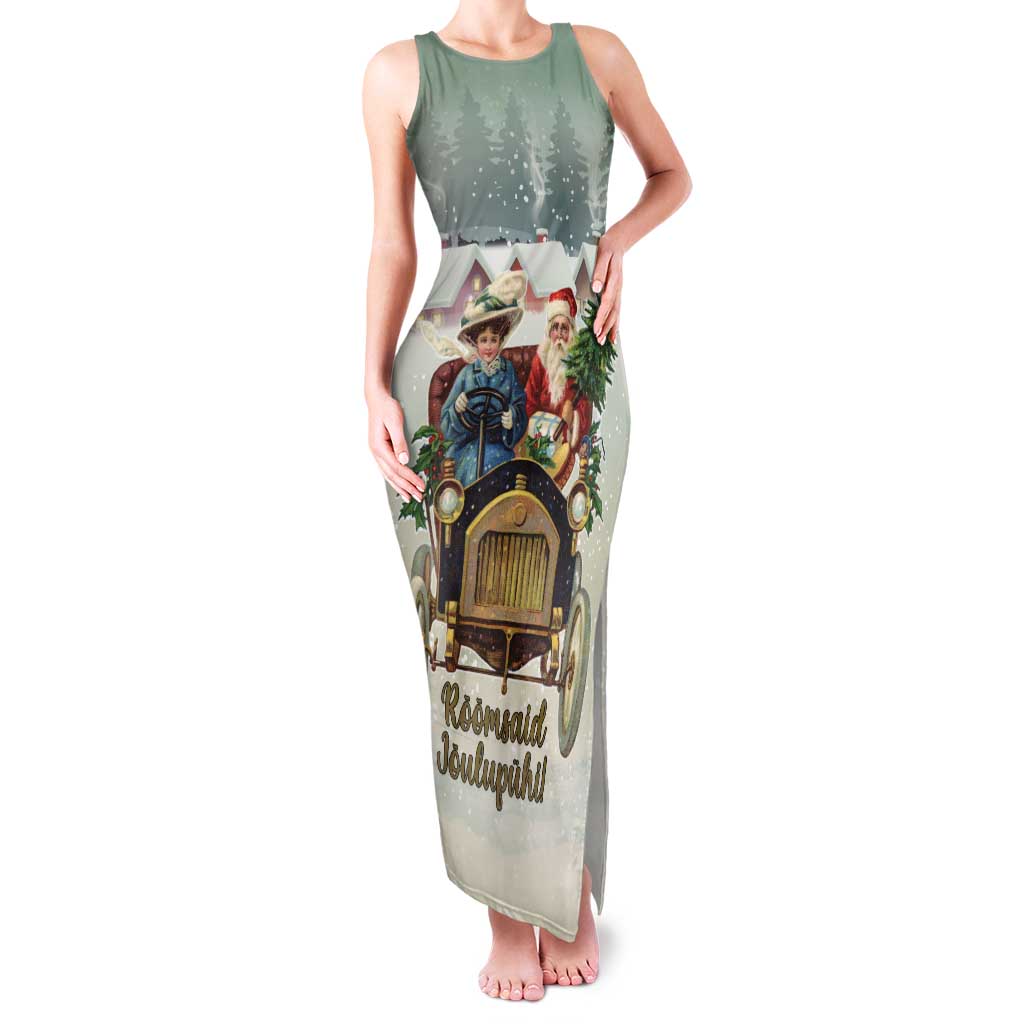 Estonia Christmas Family Matching Tank Maxi Dress and Hawaiian Shirt Roomsaid Joulupuhi - Wonder Print Shop
