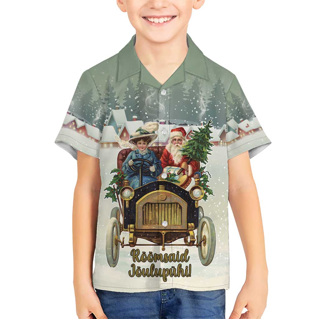 Estonia Christmas Kid Hawaiian Shirt Roomsaid Joulupuhi - Wonder Print Shop