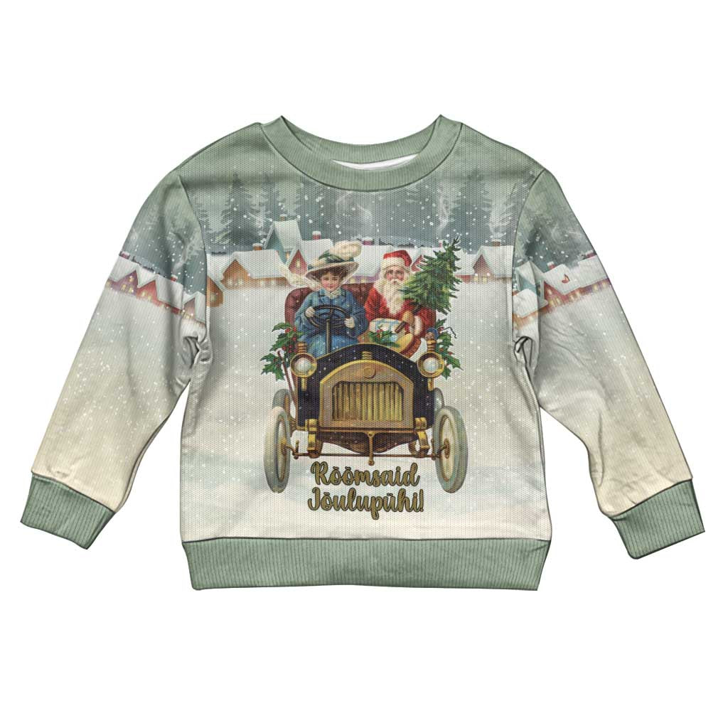 Estonia Christmas Kid Ugly Christmas Sweater Roomsaid Joulupuhi - Wonder Print Shop