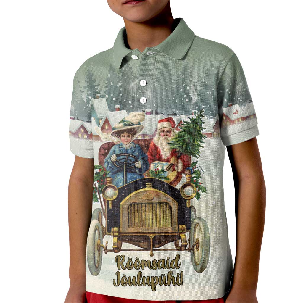 Estonia Christmas Kid Polo Shirt Roomsaid Joulupuhi - Wonder Print Shop