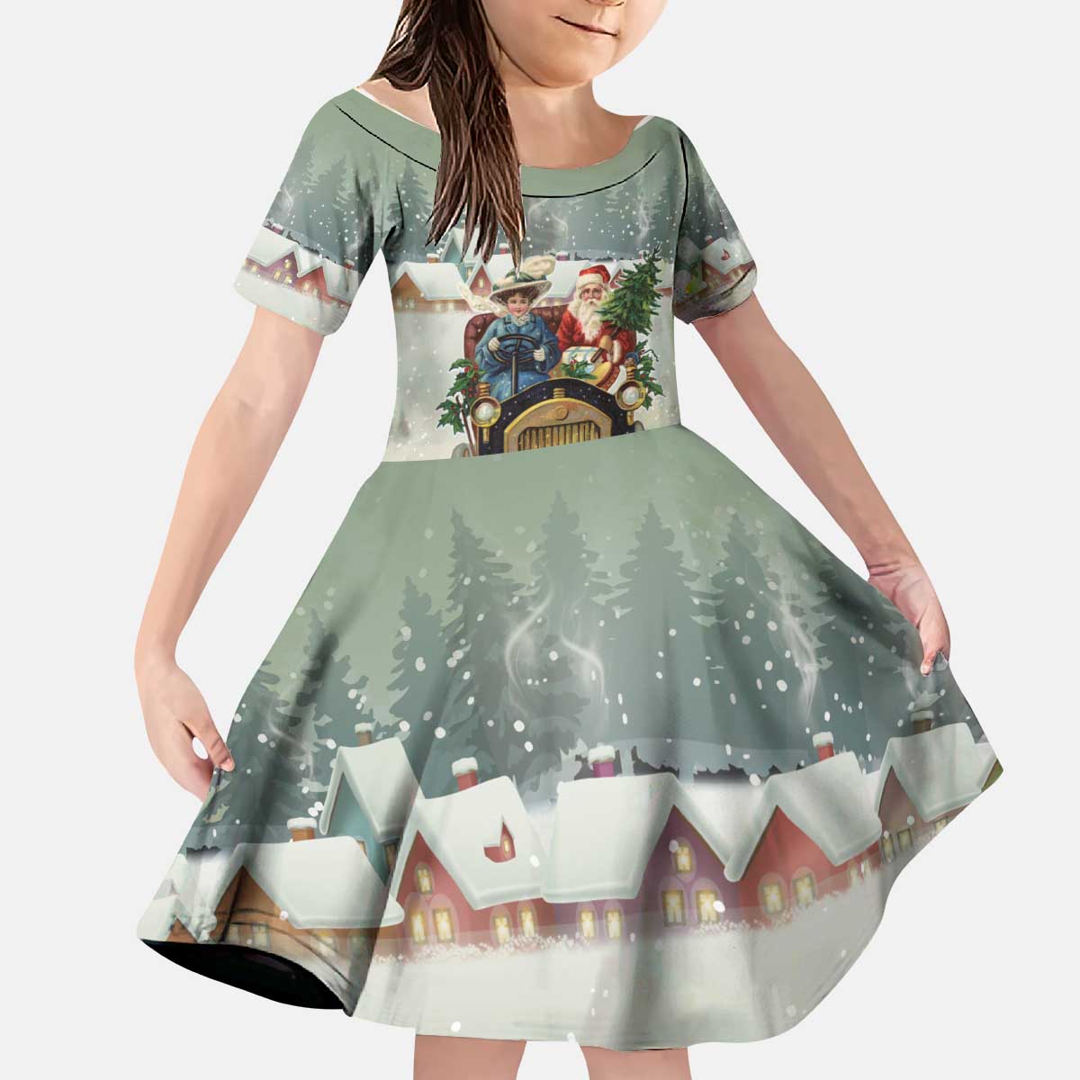 Estonia Christmas Kid Short Sleeve Dress Roomsaid Joulupuhi - Wonder Print Shop