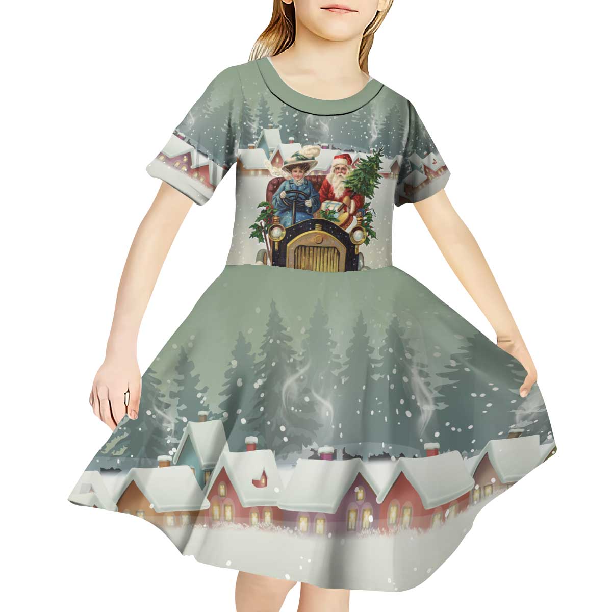 Estonia Christmas Kid Short Sleeve Dress Roomsaid Joulupuhi - Wonder Print Shop