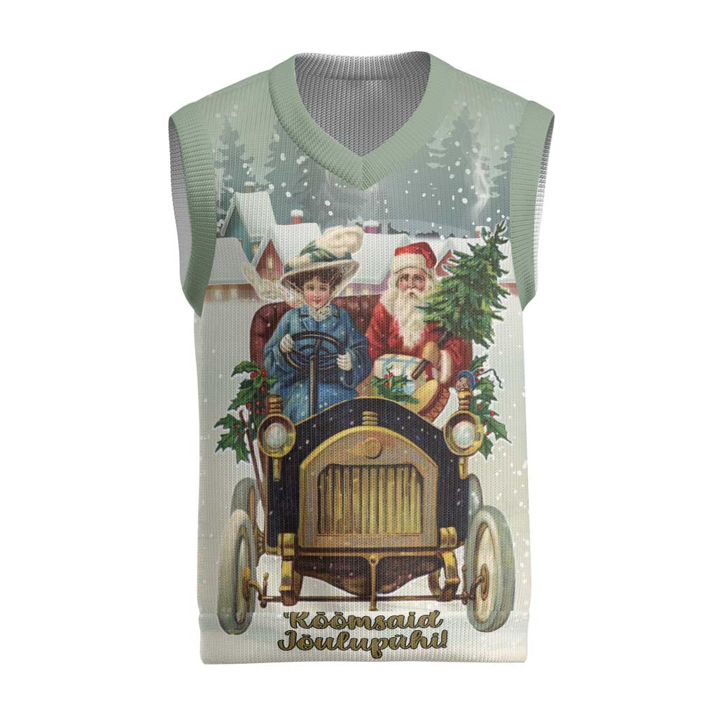 Estonia Christmas Knitted V-Neck Vest Roomsaid Joulupuhi - Wonder Print Shop