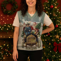 Estonia Christmas Knitted V-Neck Vest Roomsaid Joulupuhi - Wonder Print Shop