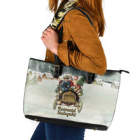 Estonia Christmas Leather Tote Bag Roomsaid Joulupuhi - Wonder Print Shop