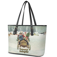 Estonia Christmas Leather Tote Bag Roomsaid Joulupuhi - Wonder Print Shop