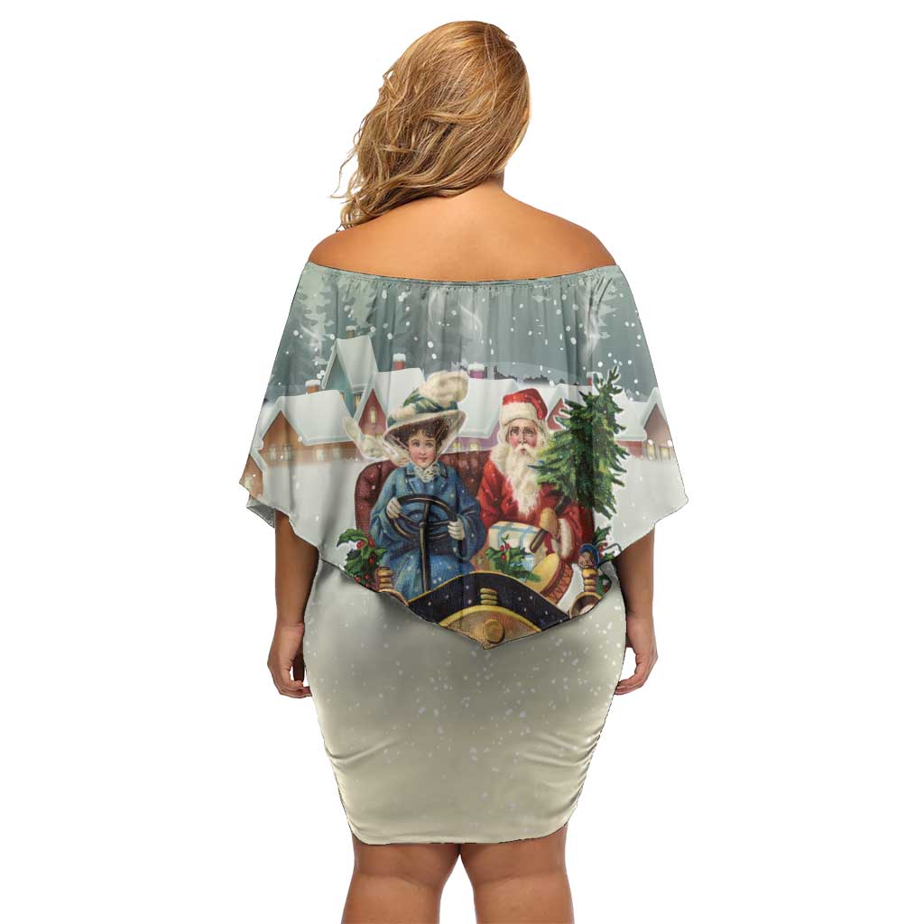 Estonia Christmas Off Shoulder Short Dress Roomsaid Joulupuhi - Wonder Print Shop