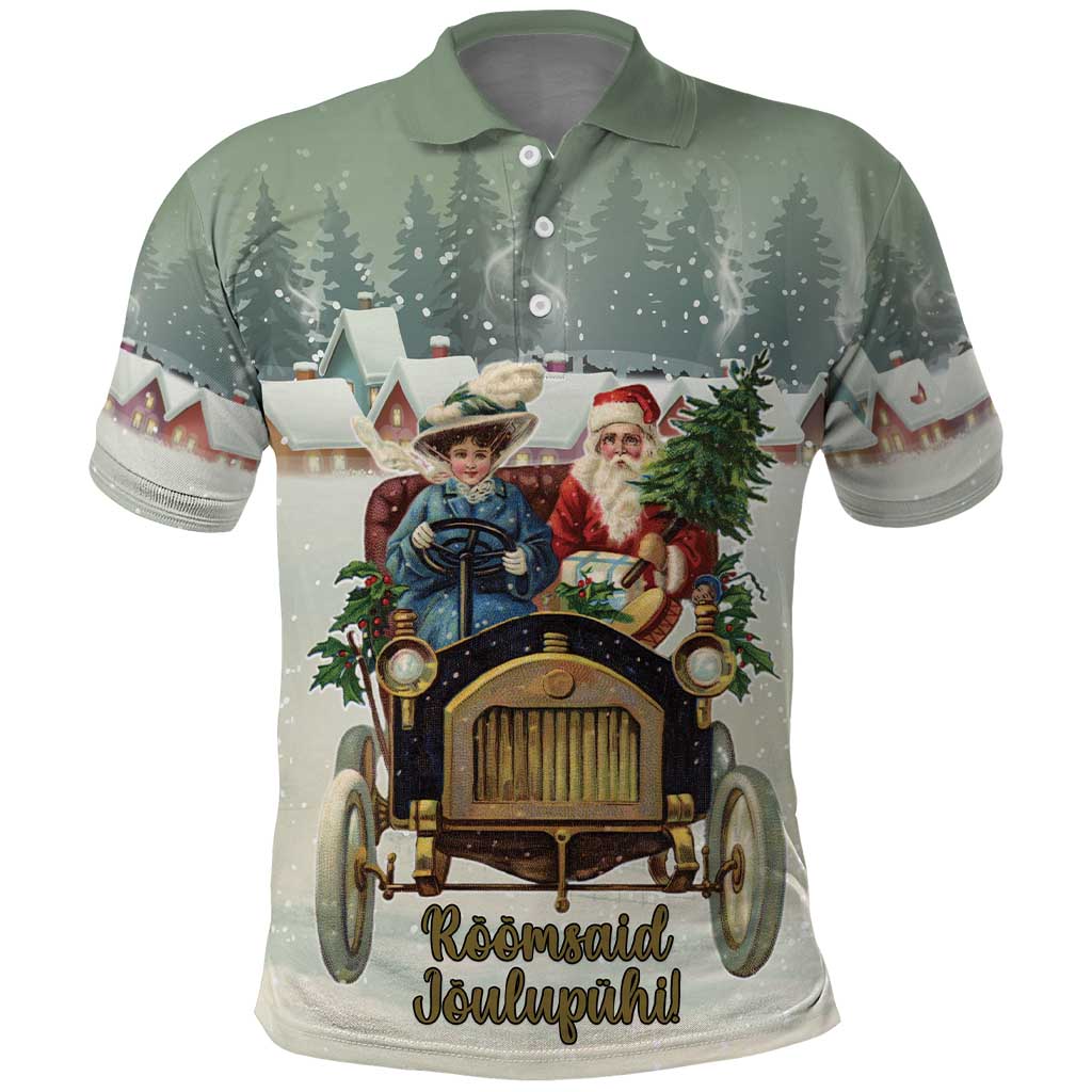 Estonia Christmas Polo Shirt Roomsaid Joulupuhi - Wonder Print Shop