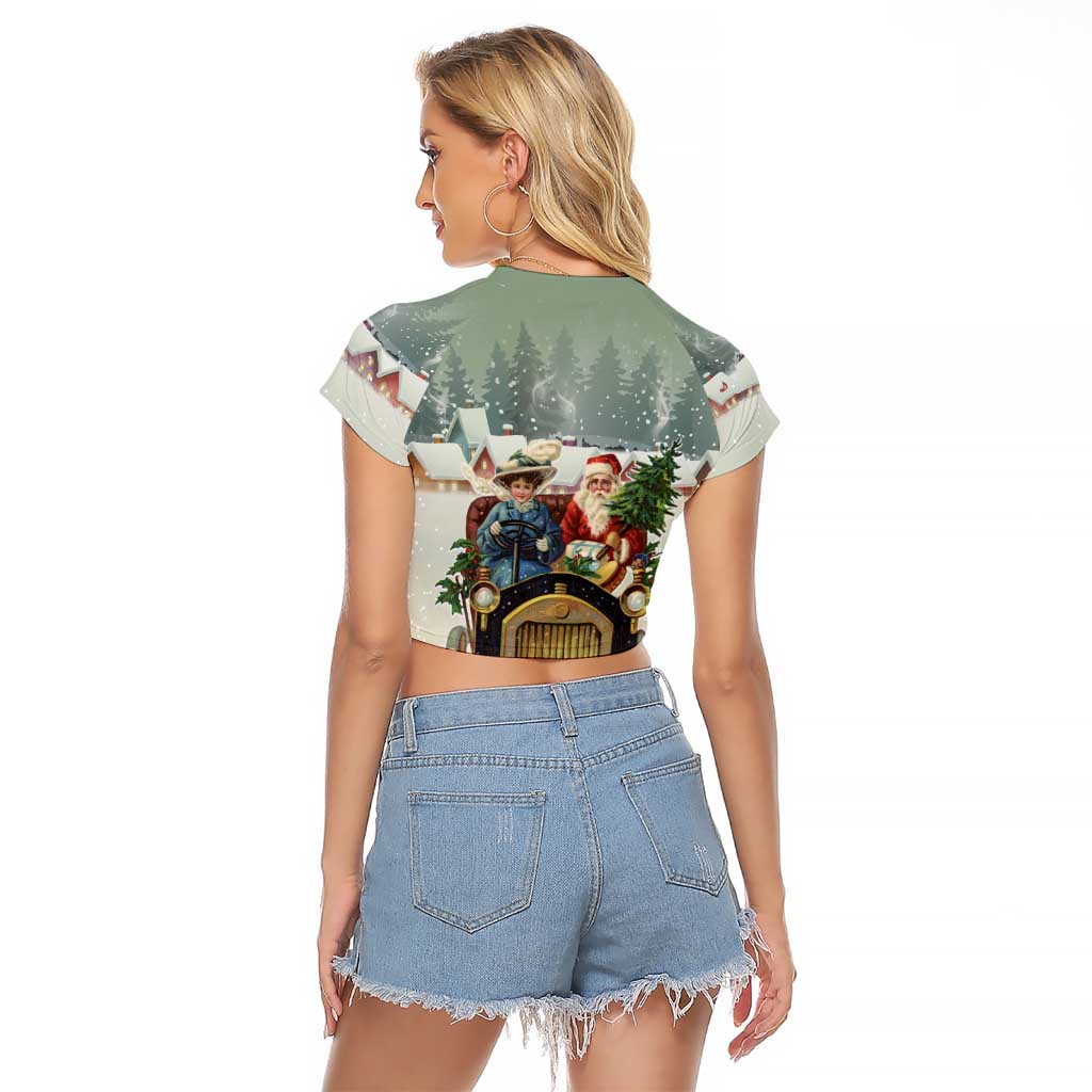 Estonia Christmas Raglan Cropped T Shirt Roomsaid Joulupuhi - Wonder Print Shop