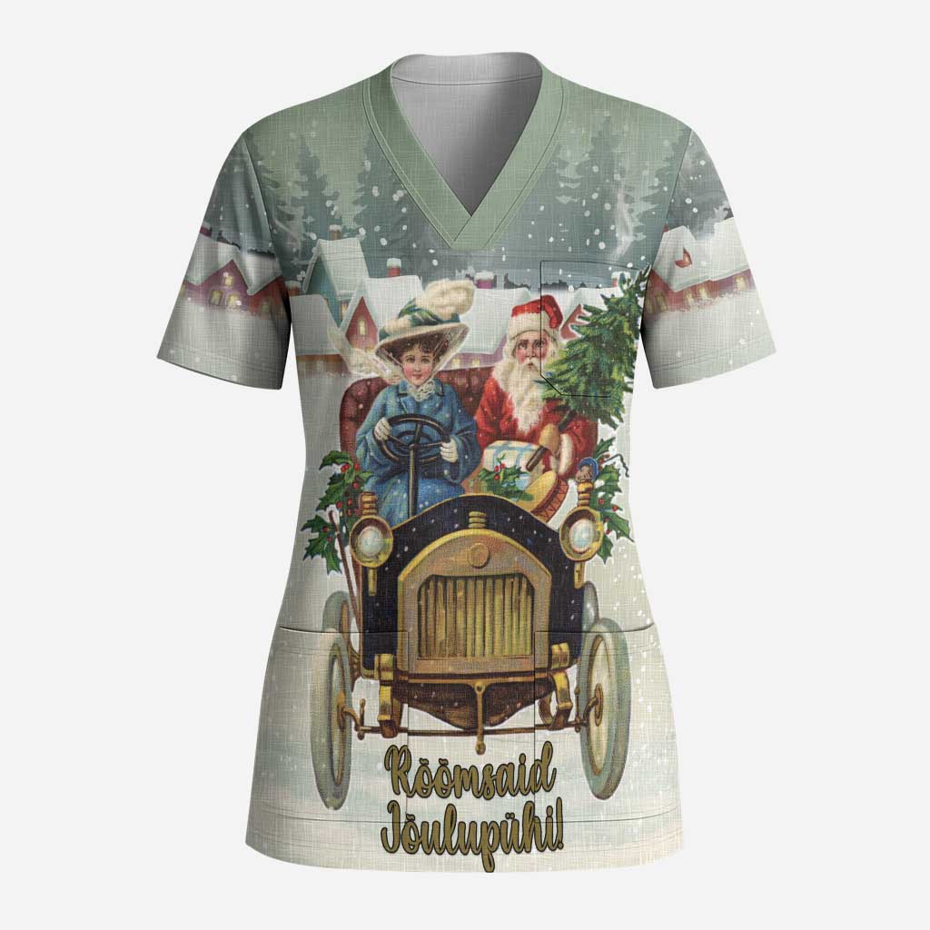 Estonia Christmas Scrub Top Roomsaid Joulupuhi - Wonder Print Shop