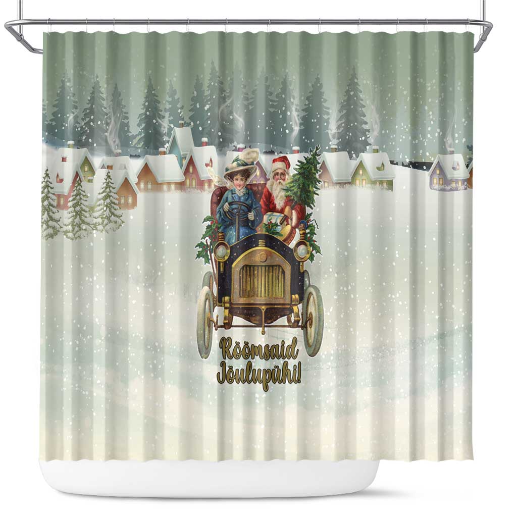 Estonia Christmas Shower Curtain Roomsaid Joulupuhi - Wonder Print Shop