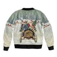 Estonia Christmas Sleeve Zip Bomber Jacket Roomsaid Joulupuhi - Wonder Print Shop