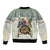 Estonia Christmas Sleeve Zip Bomber Jacket Roomsaid Joulupuhi - Wonder Print Shop