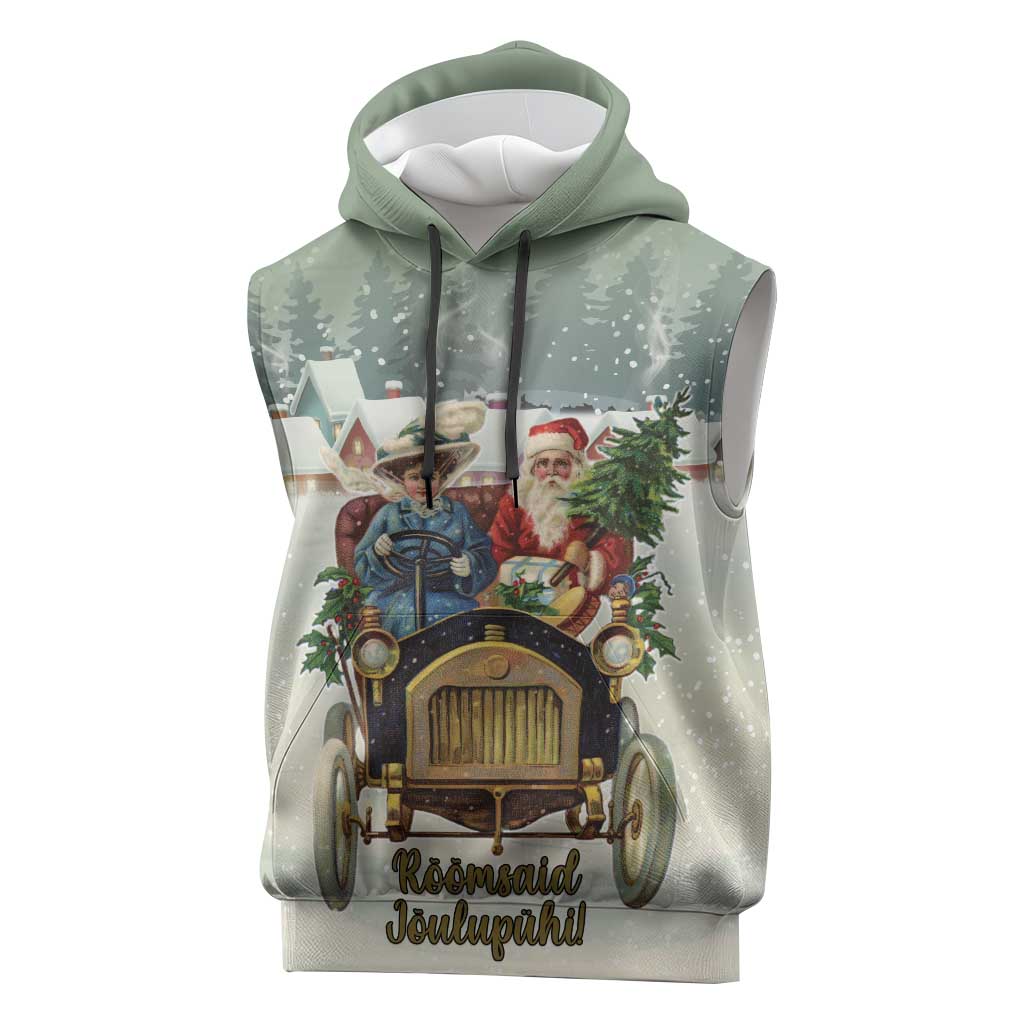 Estonia Christmas Sleeveless Hoodie Roomsaid Joulupuhi - Wonder Print Shop