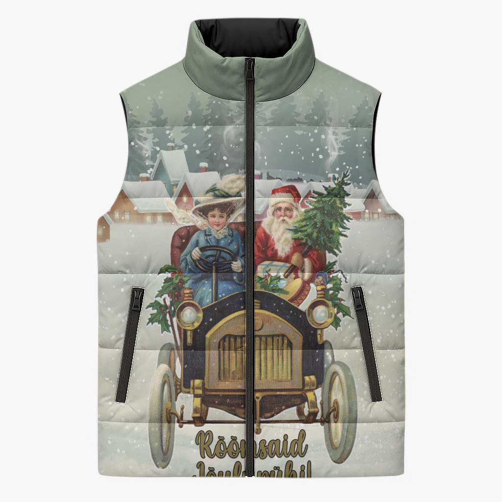 Estonia Christmas Sleeveless Puffer Jacket Roomsaid Joulupuhi - Wonder Print Shop
