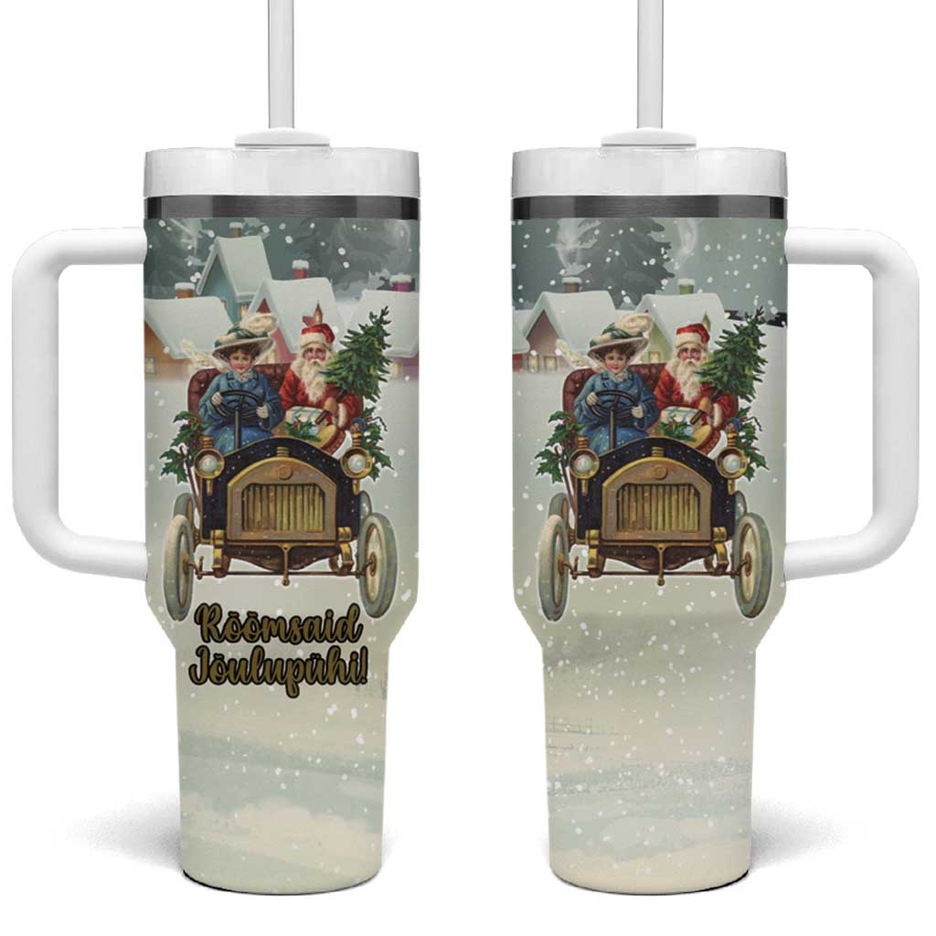 Estonia Christmas Tumbler With Handle Roomsaid Joulupuhi - Wonder Print Shop