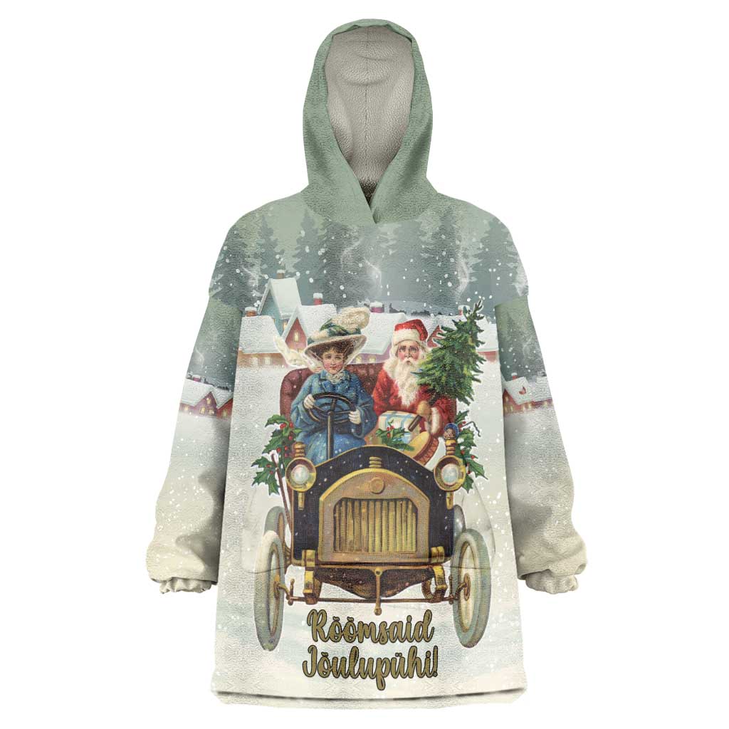 Estonia Christmas Wearable Blanket Hoodie Roomsaid Joulupuhi - Wonder Print Shop