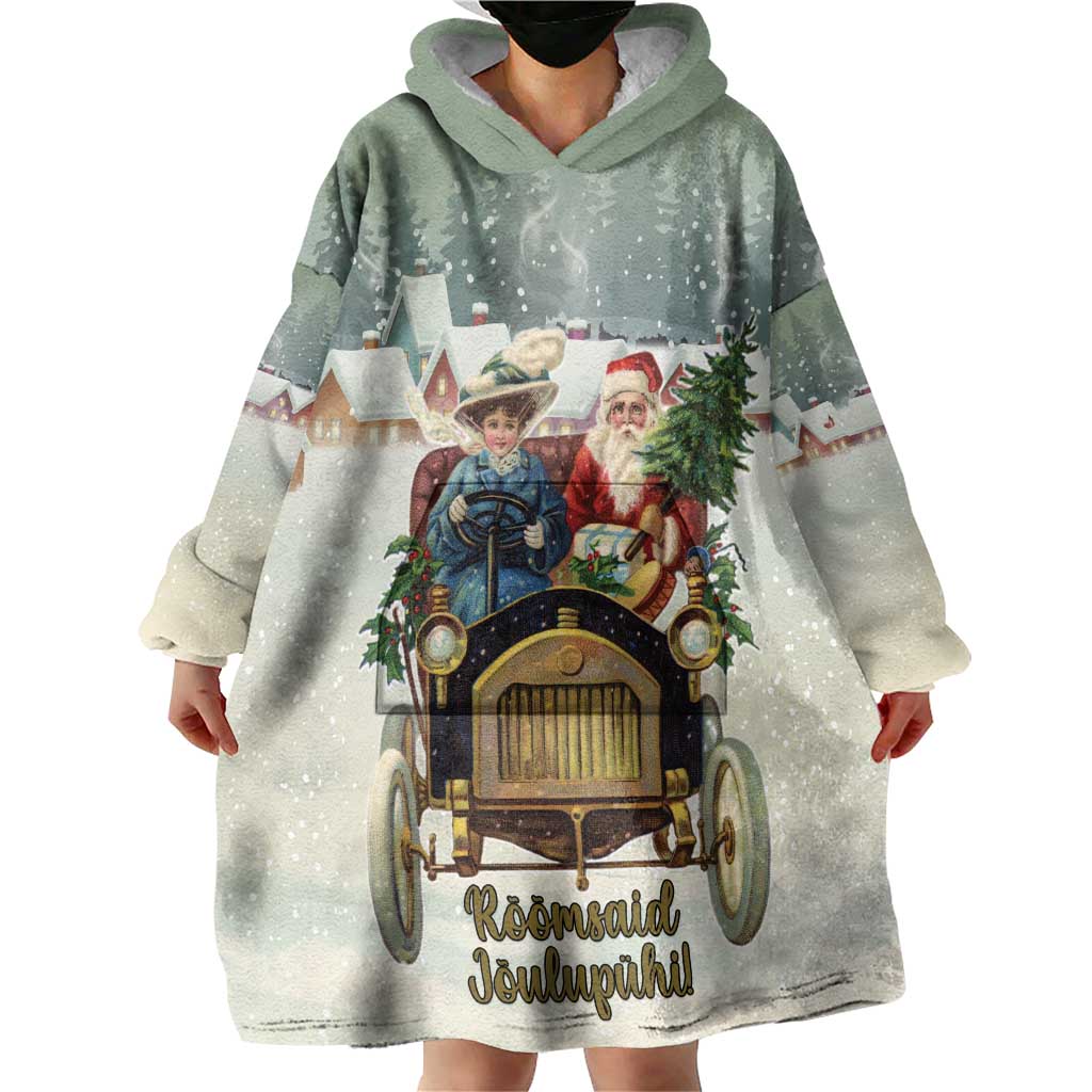 Estonia Christmas Wearable Blanket Hoodie Roomsaid Joulupuhi - Wonder Print Shop