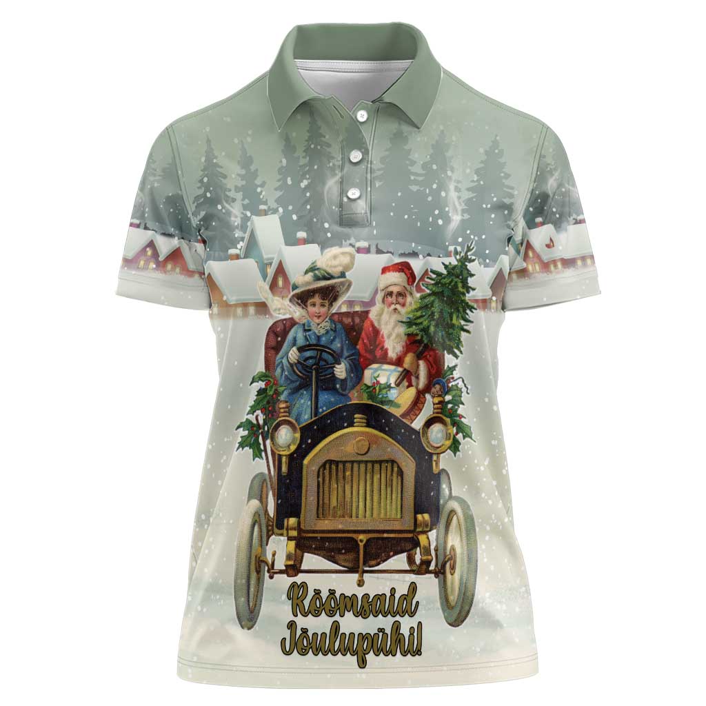 Estonia Christmas Women Polo Shirt Roomsaid Joulupuhi - Wonder Print Shop