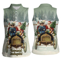Estonia Christmas Women Sleeveless Polo Shirt Roomsaid Joulupuhi - Wonder Print Shop