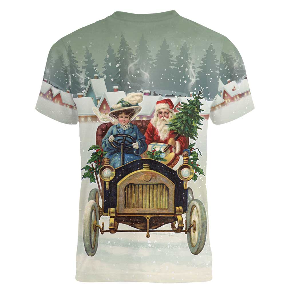 Estonia Christmas Women V-Neck T-Shirt Roomsaid Joulupuhi - Wonder Print Shop