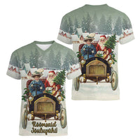 Estonia Christmas Women V-Neck T-Shirt Roomsaid Joulupuhi - Wonder Print Shop