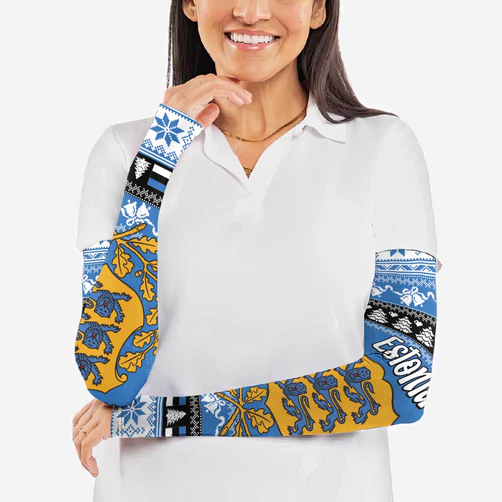 Estonia Christmas Arm Sleeves Coat Of Arms Haid Joule - Wonder Print Shop
