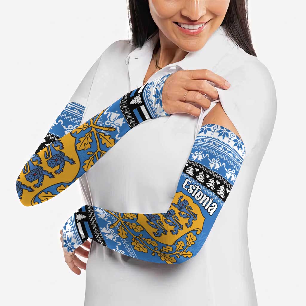 Estonia Christmas Arm Sleeves Coat Of Arms Haid Joule - Wonder Print Shop