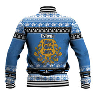 Estonia Christmas Baseball Jacket Coat Of Arms Haid Joule - Wonder Print Shop