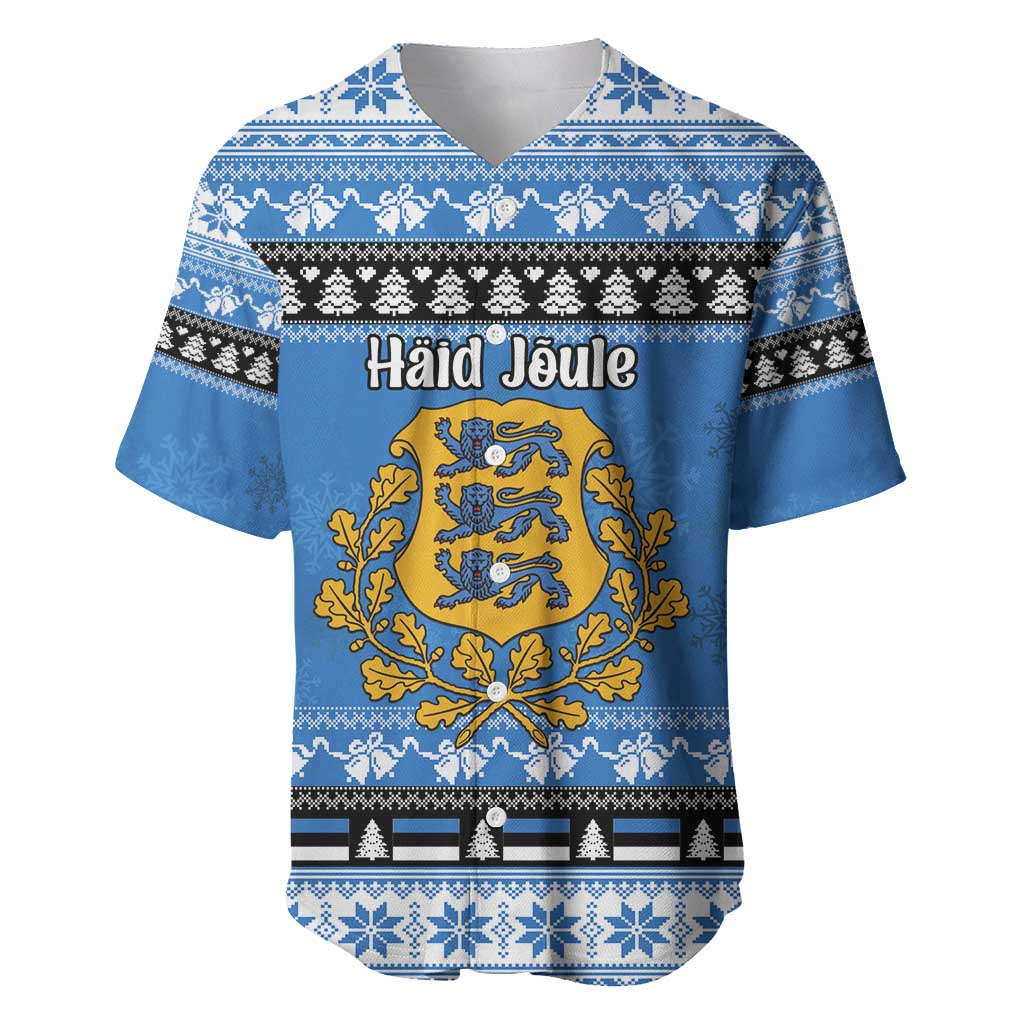Estonia Christmas Baseball Jersey Coat Of Arms Haid Joule - Wonder Print Shop