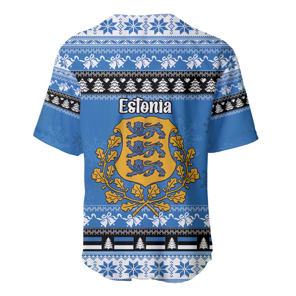 Estonia Christmas Baseball Jersey Coat Of Arms Haid Joule - Wonder Print Shop