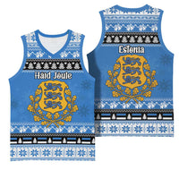 Estonia Christmas Basketball Jersey Coat Of Arms Haid Joule - Wonder Print Shop